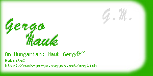 gergo mauk business card